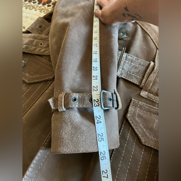 Men’s vintage suede leather coat - size 40 - Picture 10 of 15